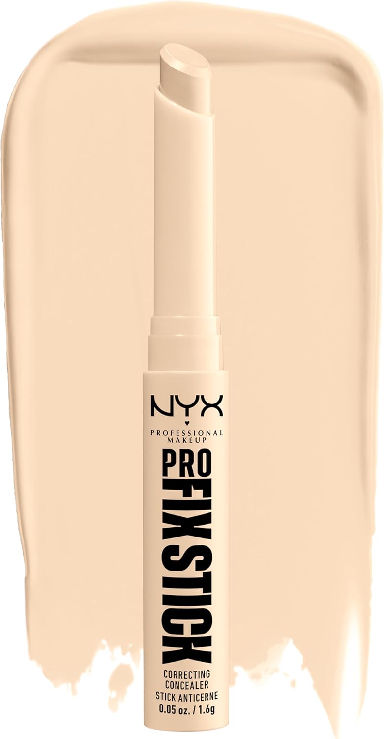 NYX Professional Makeup Corrigerende concealer, verbergt donkere vlekken en verkleuringen af, met hyaluronzuur, blijft 12 uur zitten, veganistische formule, Pro Fix Stick, Pale