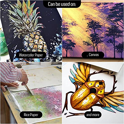 Acro Color Metallic Watercolor Paints Set | 36 Artist Grade Vibrant Vivid Glitter Water Colors With Storage Tin & Brush Premium Art Supplies For Painting, Calligraphy, Professionals, Students, Kids #TOP4