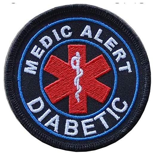 ActiveDogs Embroidered Medic Alert Diabetic Service Dog Specialty Patch w/ Velcro Backing - Style #15