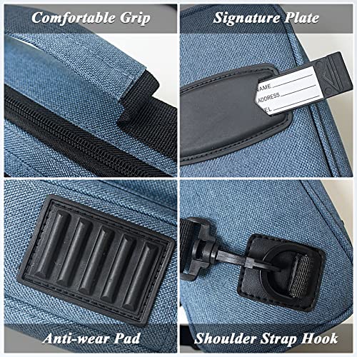 17 Hole Flute Case,Lightweight Flute Cases Oxford Cloth Carrying Case Bag Flute Accessories,Waterproof Wear Resistant Flute Carrying Bag with Adjustable Shoulder Strap (Blue) - Thumbnail 4