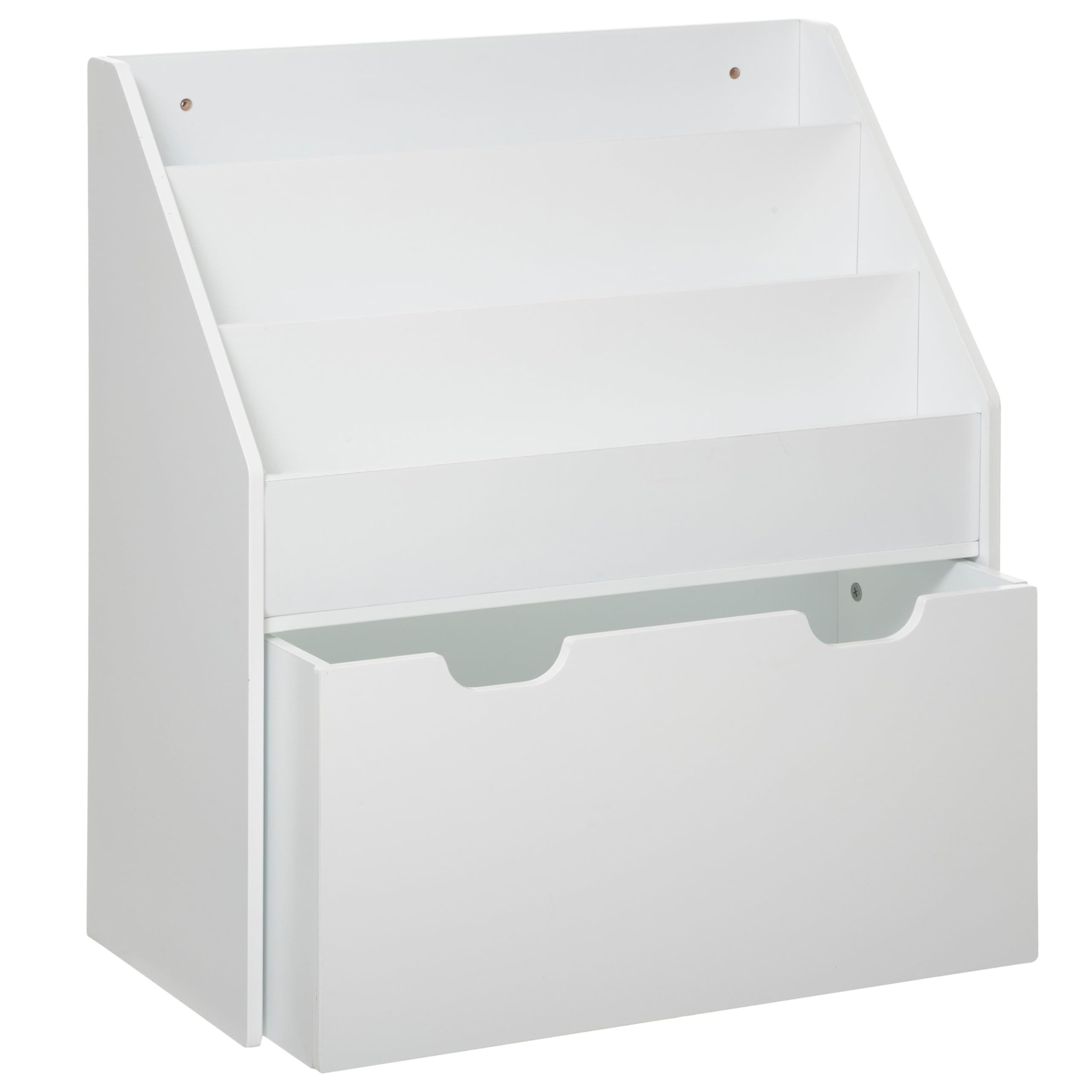 Miroytengo Estantería Librería Infantil con Cajón Mueble Dormitorio para Niños Color Blanco 63x70x30 cm
