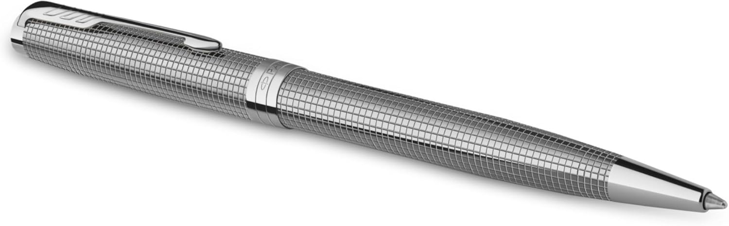 Parker Sonnet Ballpoint Pen - Ciselé Palladium - Chrome Trim (Special Edition)