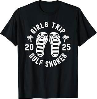Beach Vacation Flip Flops Girls Trip 2025 Gulf Shores T-Shirt