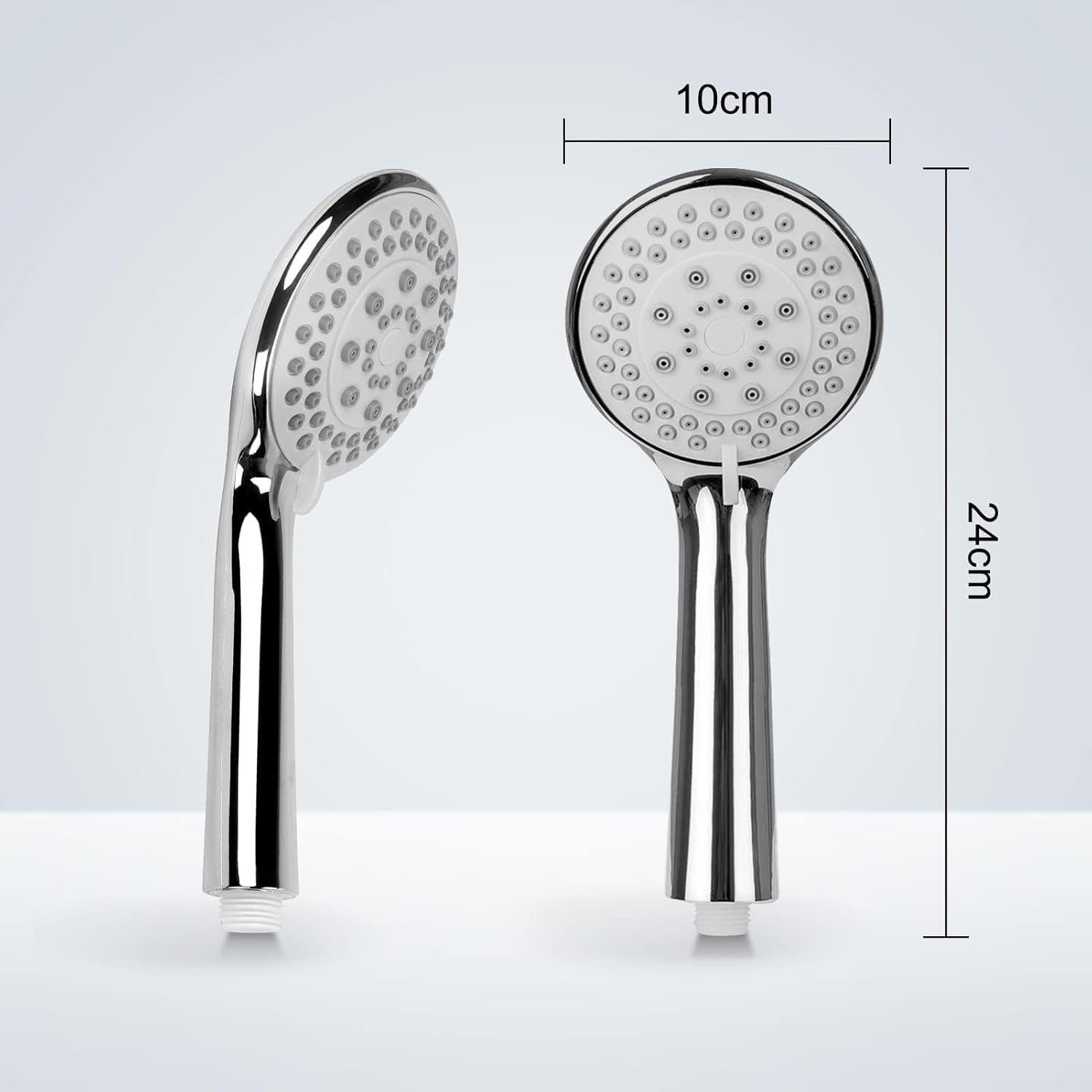 SQUADO Soffione Doccia con Tubo Flessibile in Acciaio 1.5m, 5 Funzioni Getti ad Alta Pressione, ABS Cromato Anticalcare con Ugello