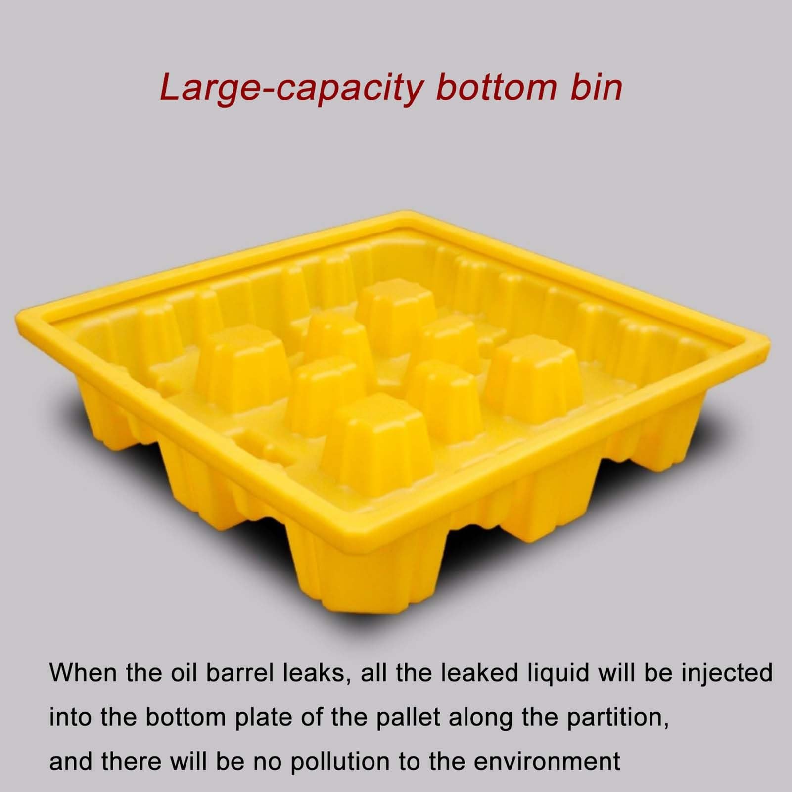 Pallet for sversamenti in HDPE for fusti di petrolio e liquidi | Dimensioni multiple for fusti di petrolio e liquidi: magazzino, officina, produzione, laboratorio(340x340x65mm)