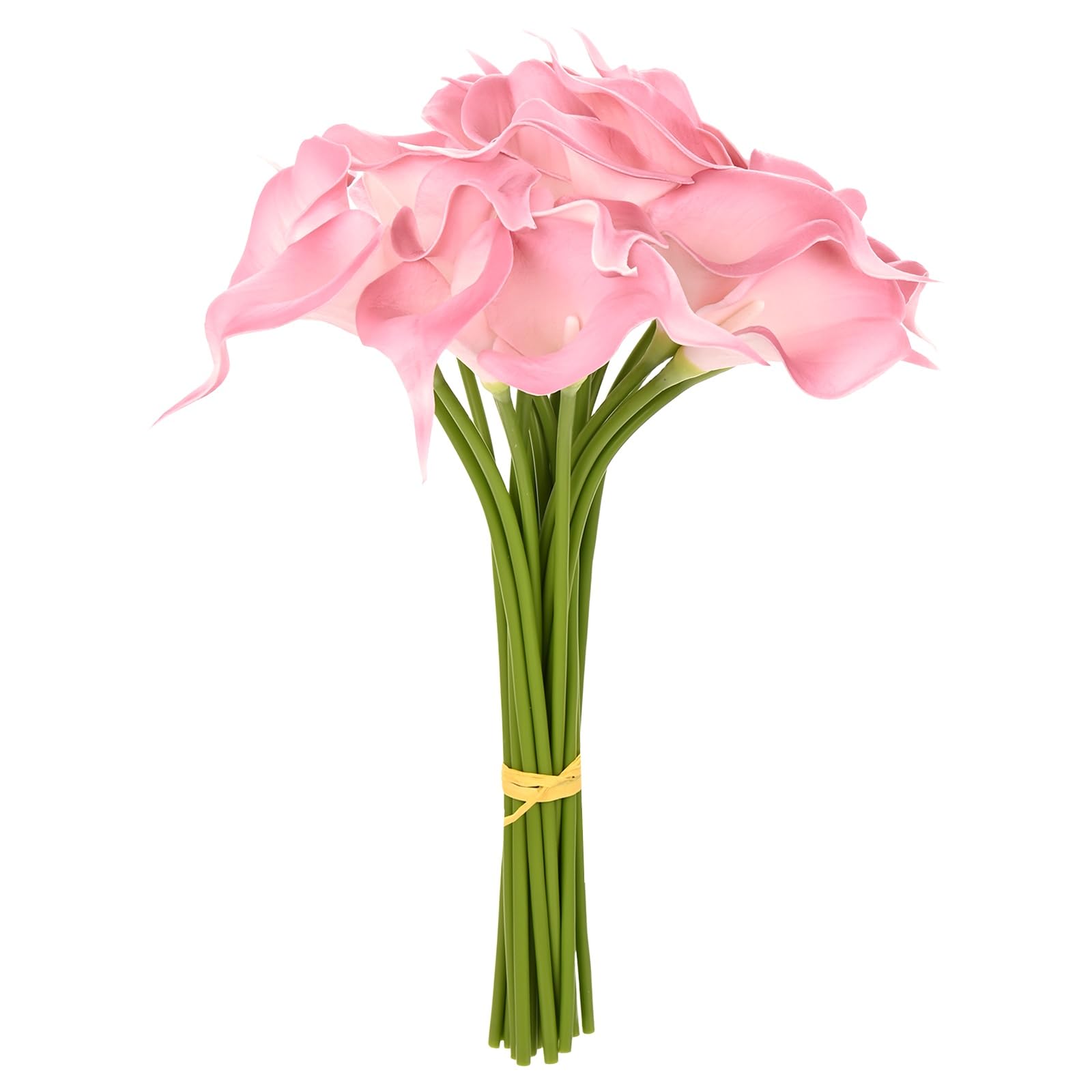 M METERXITY 20-Pack Pink Artificial Calla Lily Flowers,14 Inch Faux Calla Lily PU Bouquets Real Touch Faux Flowers for Home/Wedding/Christmas/Party