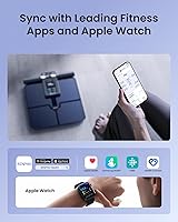 Vista 8 de RENPHO Báscula inteligente para peso corporal, báscula de composición corporal de 8 electrodos con IMC, grasa corporal, masa muscular, báscula