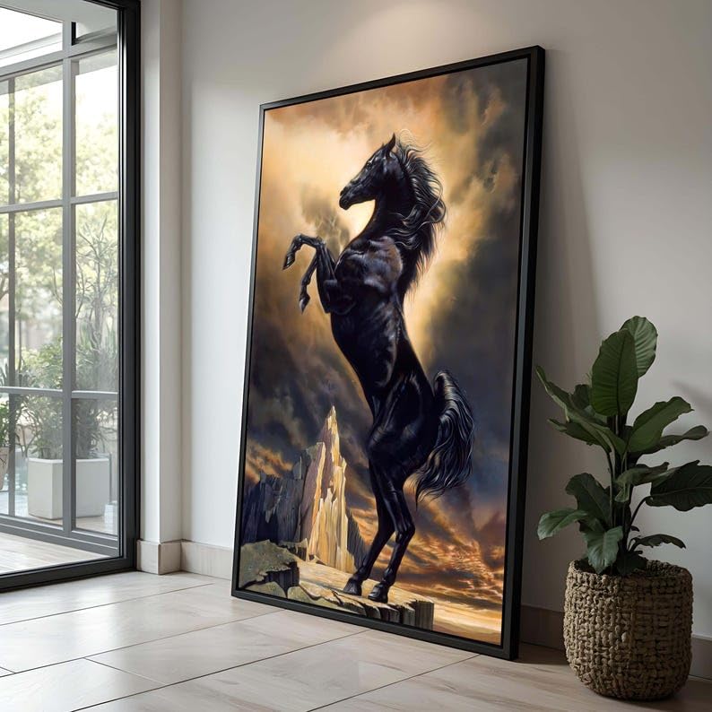 Tableaux muraux décoratifs de cheval noir pour sublimer votre chambre