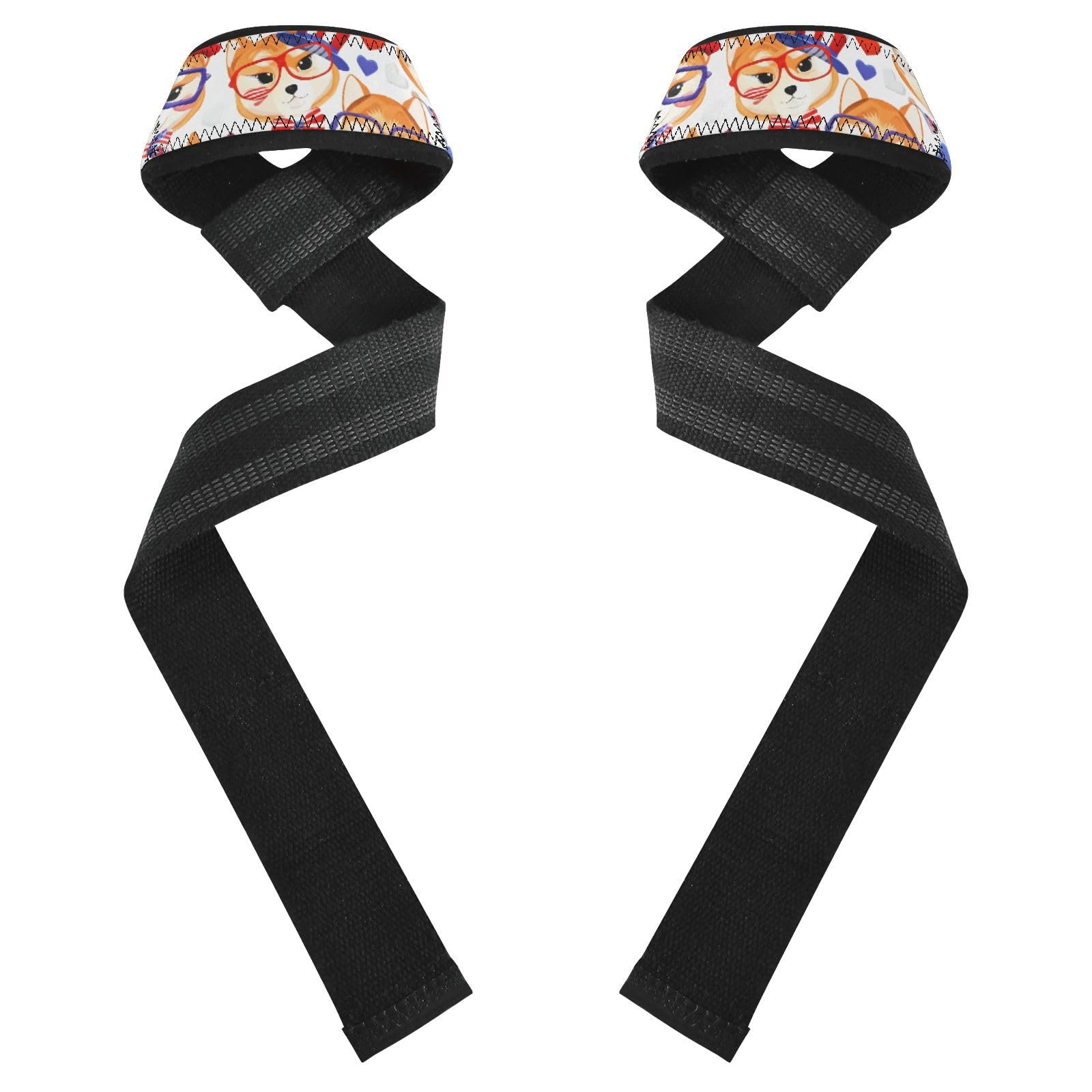 STAYTOP Independence Day Cute Shiba Inu Dog Wrist Straps for Weightlifting,Lifting Straps with Neoprene Cushioned Wrist Padded and Anti-Skid Silicone for Strength Training,Bodybuilding,Deadlifting