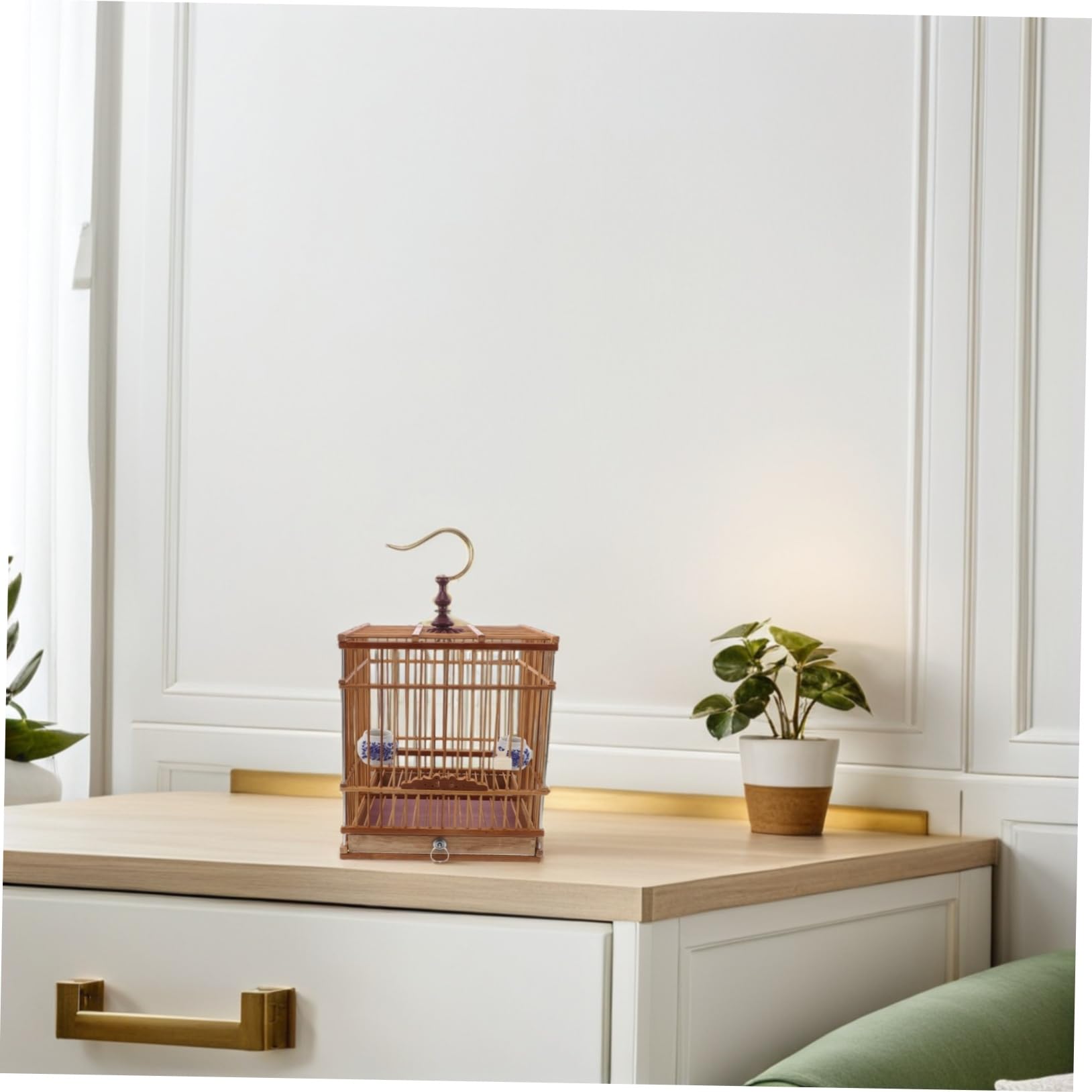 BESPORTBLE Cage à Oiseaux Bambou Habitat Rectangulaire pour Perruches Et Inséparables Support Décoratif pour Jardin Et Balcon