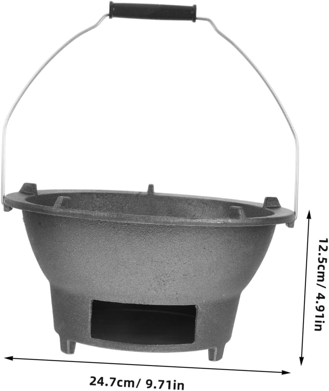 SUPVOX Portable Cast Iron Charcoal Grill Stove for Outdoor BBQ Heavy Duty Tabletop Design for Camping and Backyard Parties Compatible Charcoal and Wood