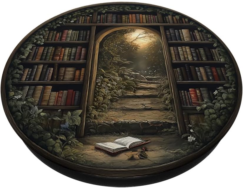 Book Bookshelf Library Enchanted Door Bookish PopSockets Adhesive PopGrip - Image 2
