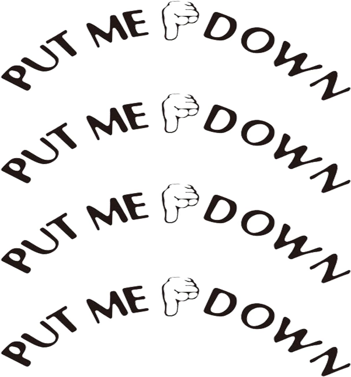 Jiuhong 4 Pack Funny Reminder Decoration Put Me Down Toilet Seat Decal Sticker Sign for Home Switch Bathrooms Decorations (Black)