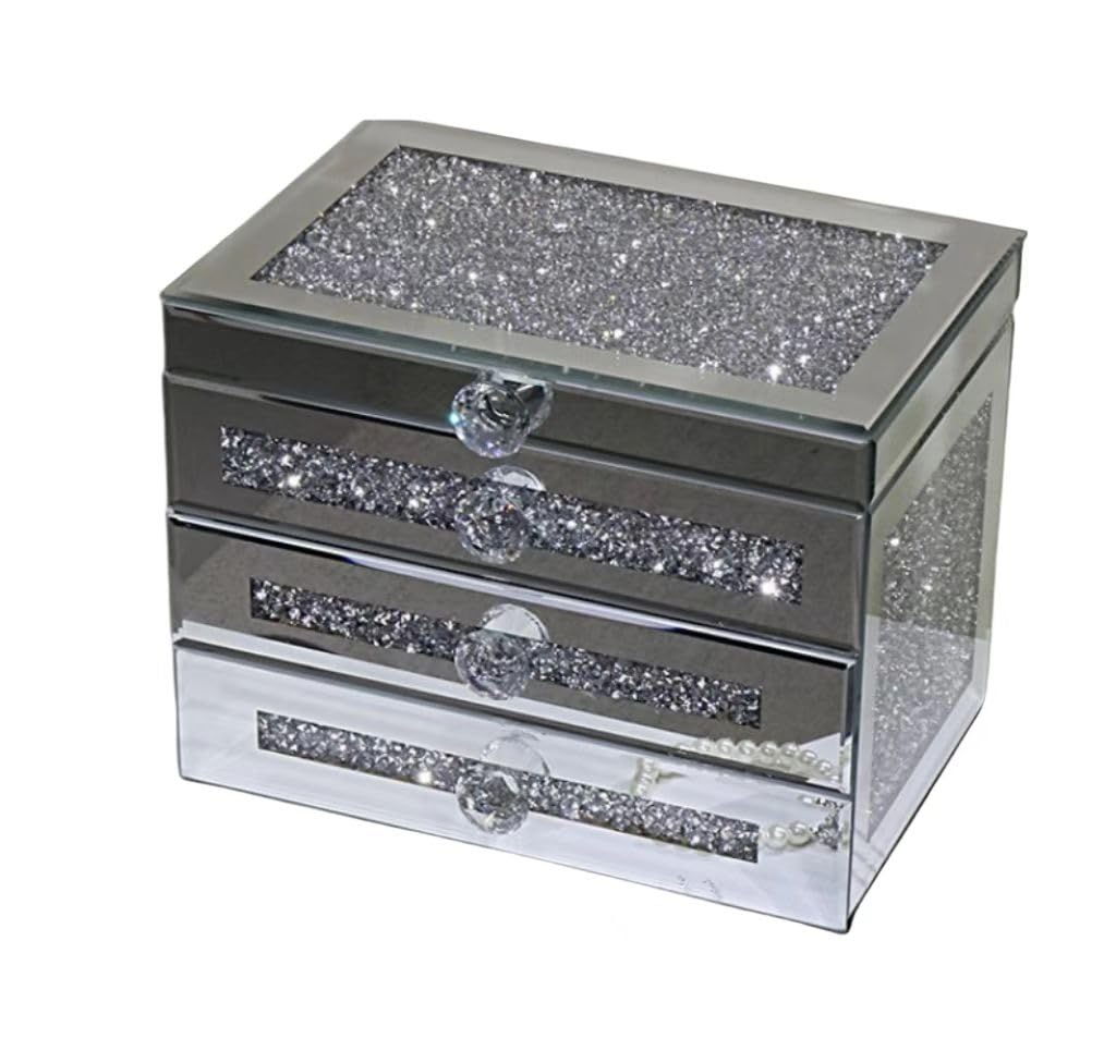 Boîte à bijoux miroir à paillettes pour sublimer votre coiffeuse au quotidien