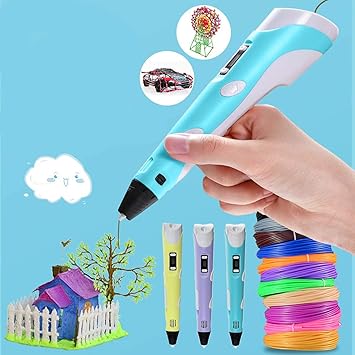 Forever Kidzz 3D Pen-2 Professional | 3D Printing Drawing Pen with 3 x 1.75mm + 4 x5 = 20 Meter Different Color ABS/PLA Filament for Creative Modelling, Project and Education Purpose