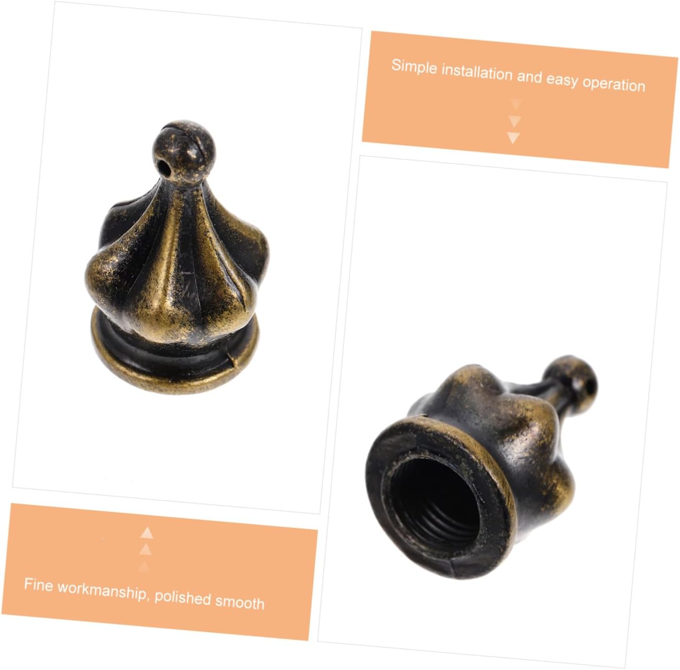 4pcs Finials for Floor and Table Lamps Stylish Decorative Caps for Lamp Shades Antique Finish for Home Lighting Upgrades