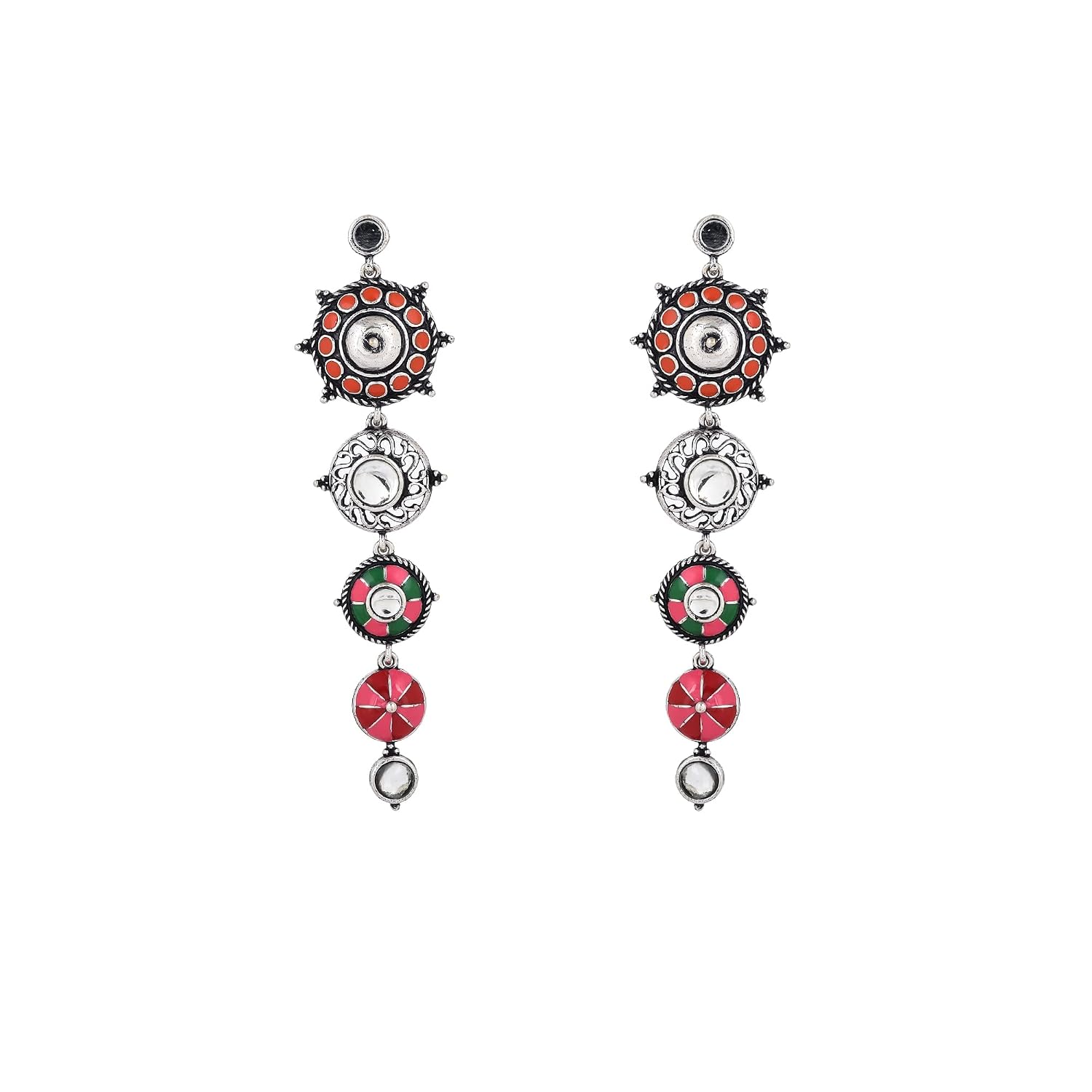 VOYLLA Folklore Enamelled Circular Long Drop Earrings - Review, Price and Buying Guide