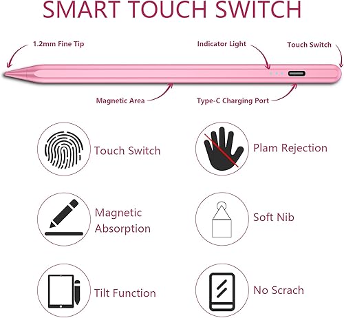 Miniatura 3 de Lápiz óptico para iPad 2018-2022 con rechazo de palma, sensibilidad de inclinación, Apple iPad Pencil 109876 generación, iPad Pro 11iPad Pro12.9