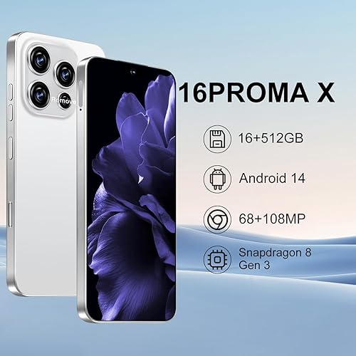 Miniatura 6 de Teléfono inteligente 16PROMA X pantalla FHD+ masiva de 6.99 pulgadas Duración épica de la batería de 7000 mAh Velocidad extrema de 16+512 GB