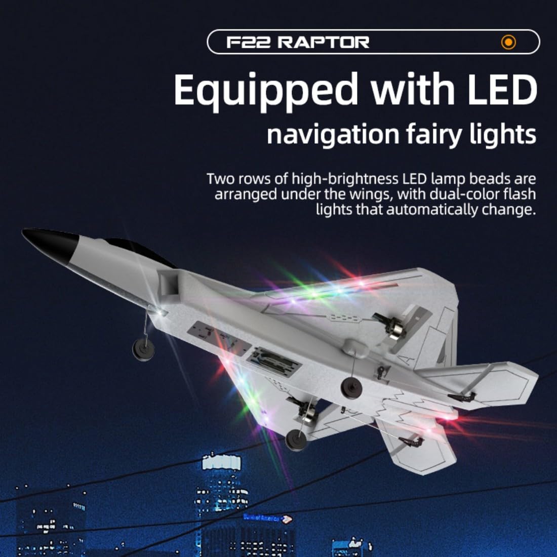 2.4G RC Brushless F-22 Flugzeug 4 Kanal Foam BM31 | Tarnfarben-Rumpf für Rollen, Rückenflug und Gleitkontrolle