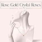 Crystalline Azuria Women 18K Gold Plated White Crystal Roses Flower Set Necklace Earrings Bracelet for Women Wedding Party Bridal Bridesmaid Accessories