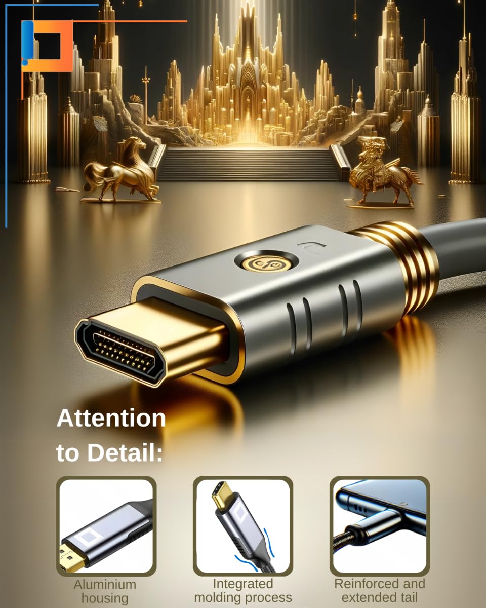 CO2 Kabel USB-C do DisplayPort DP 8K/60Hz, 4K/120Hz, Full HD, Plug & Play, Dynamic HDR, Adapter jednokierunkowy, Aluminium Space Grey, MHL, Kompatybilny z iPhone, MacBook, iPad Pro, Samsung (2m)