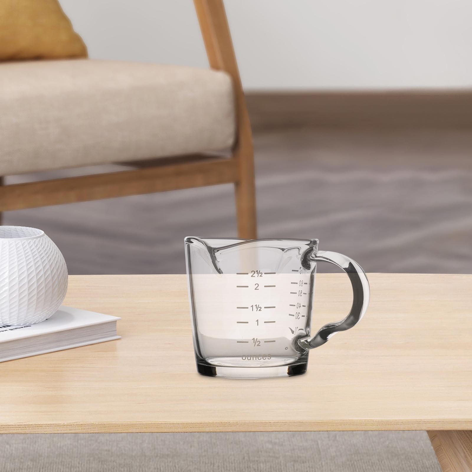 3X Jarra Medidora Doble, Taza Medidora de Café Expreso, Espesar Resistente Al con Escala, Jarra de Crema de Vidrio para