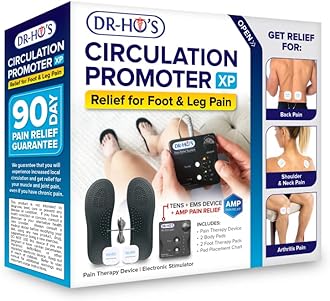 Dr Ho's Circulation Promoter XP Essential Package - EMS and TENS Machine, AMP Pain Relief, TENS Unit Muscle Stimulator for Feet and Leg Pain