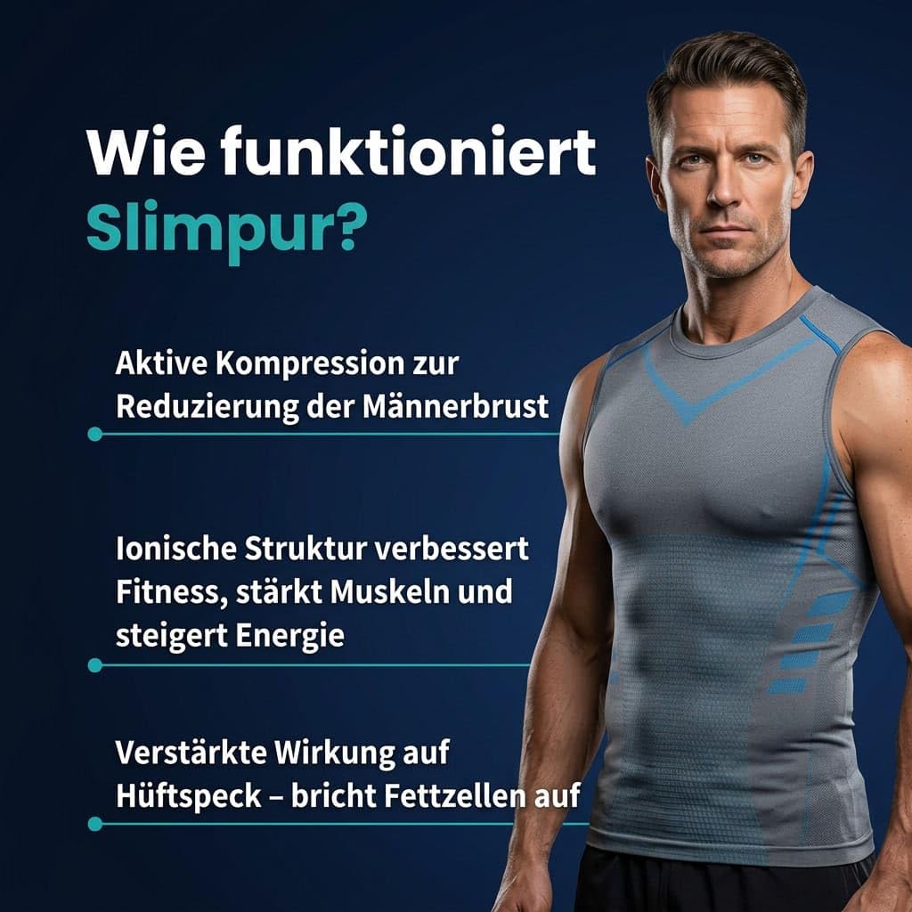 slimx slimpur Kompressions-Shirt, 5er Pack Herren Kompressions Shirt figurformend Shapewear männer Bauch Weg unterhemd atmungsaktiv Body Shaping