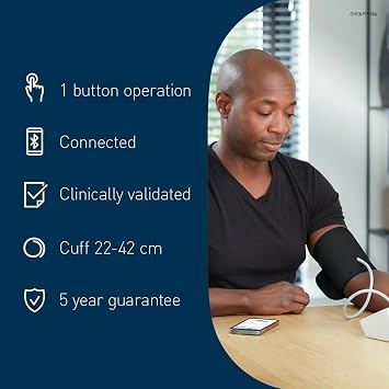 OMRON X2 Smart+ Clinically Validated Upper Arm Blood Pressure Monitor - BP Machine with Irregular Heartbeat Detection for Home Use - BP Monitor with Cuff 22-42 cm - Bluetooth and Free Smartphone App