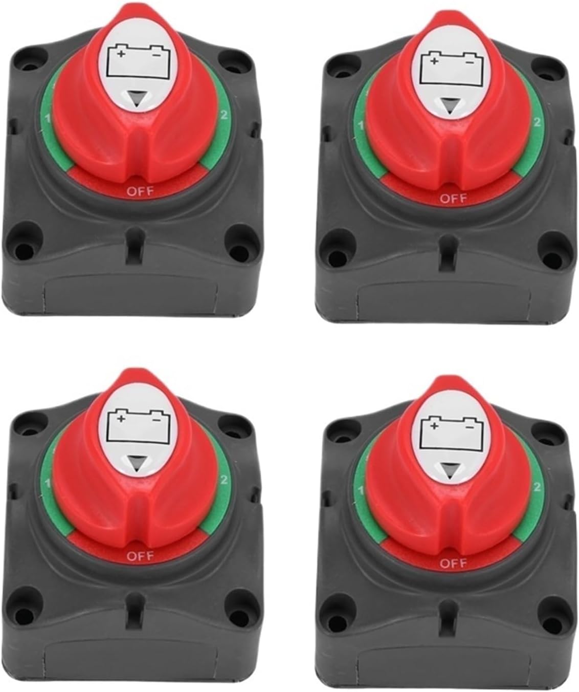 4X 3 Position Disconnect Isolator Master Switch, 12-60V Battery Power Cut Off Kill Switch, Fit for Car/Vehicle/RV/Boat