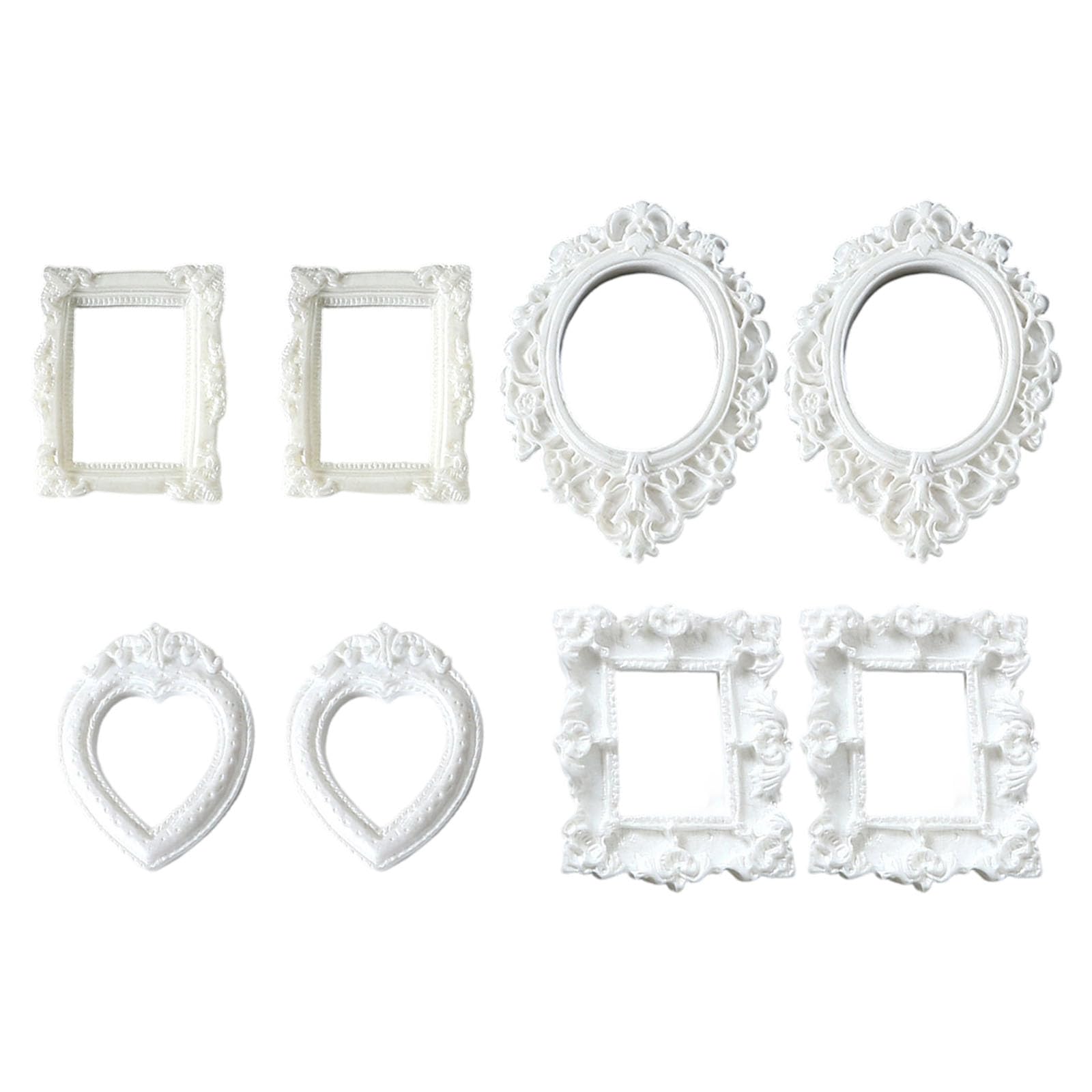 Elnwnnkc Of 8 Baroquely Styles Picture Frame Figurine for Various Decoration Living Room and Studios Photoshoots Props Photo Props
