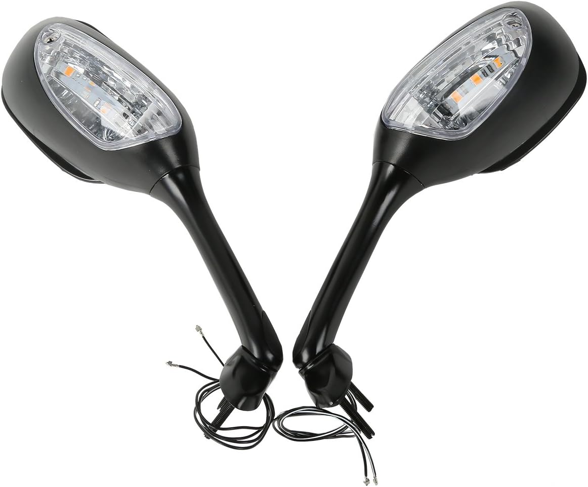 TCMT Pair of Motorcycle Amber Turn Signal Light Black Rear View Mirrors Fits For Suzuki GSXR1000 2005-2016 GSXR600 GSXR750 2006-2025