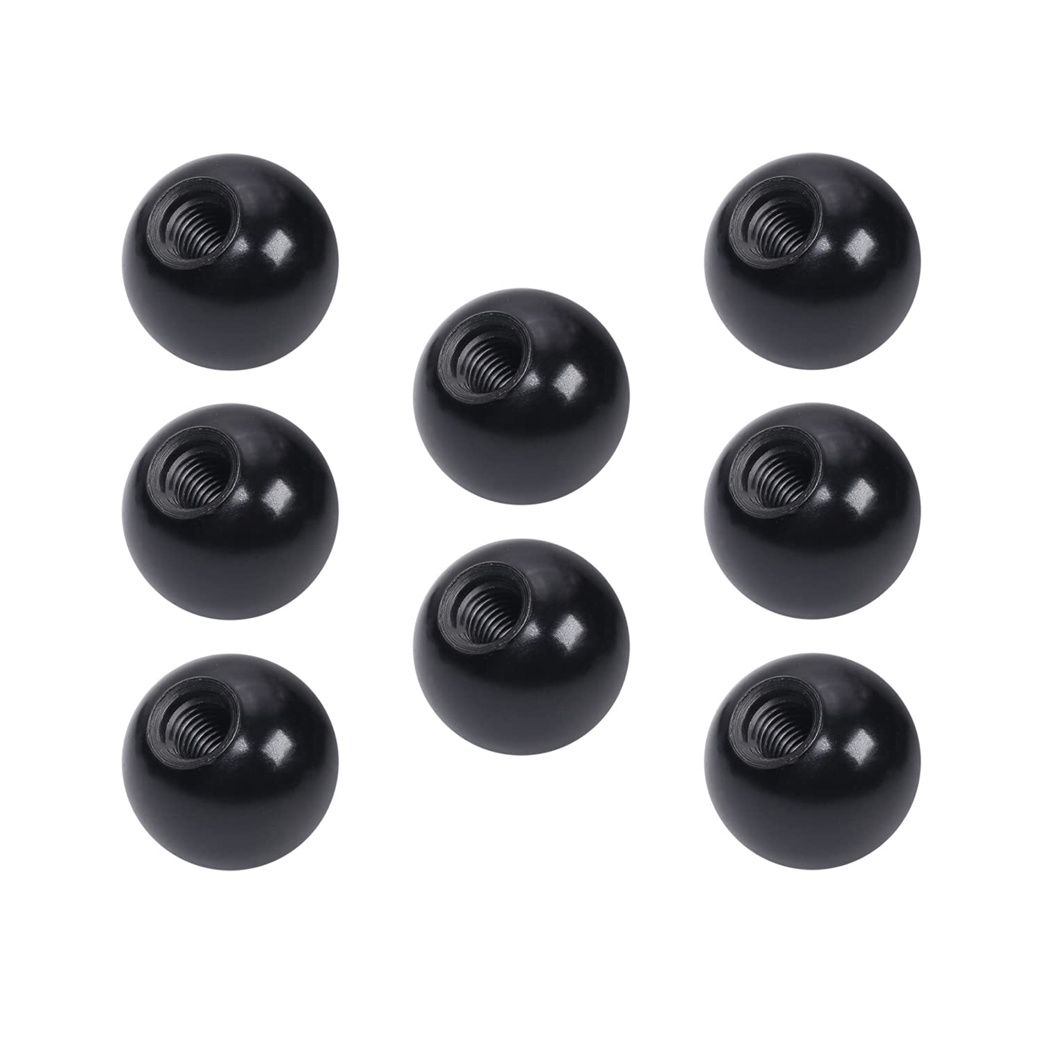Othmro 8pcs Ball Lever Knobs, M10 Female Thread Insulated Black Ball Knob, 32mm Diameter Bakelite Lever Knob Machine Handle Tool Replacement