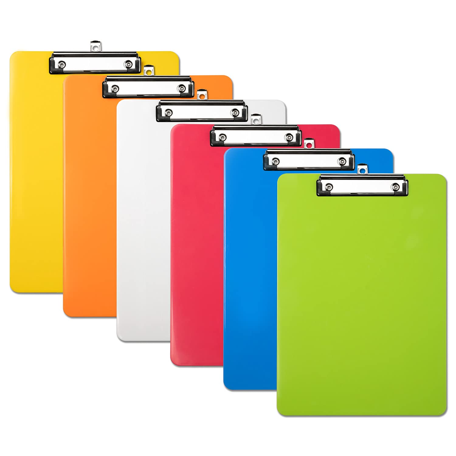 A4 Clipboard,6 Piece Plastic Clipboards Letter Size Clip Boards for School Company Business Office Hospital Restaurant