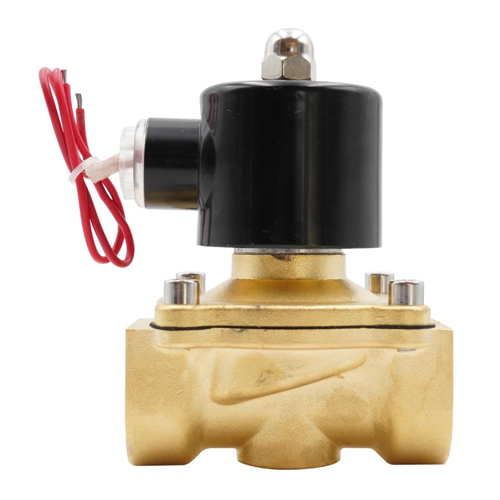 G 1/8"1/4" 3/8" 1/2" 3/4" 1" 1-1/4" 1-1/2" 2" Elektrisches Magnetventil, Normalerweise Geschlossen, Pneumatisch Fit For Wasser, Öl, Luft, AC220V DC12V24V(1/2",DC 12V_NBR)