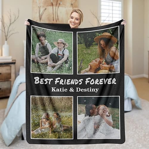 Miniatura 3 de Manta personalizada para cumpleaños de bebés y niños, mantas de fotos personalizadas para regalo de cumpleaños de novia