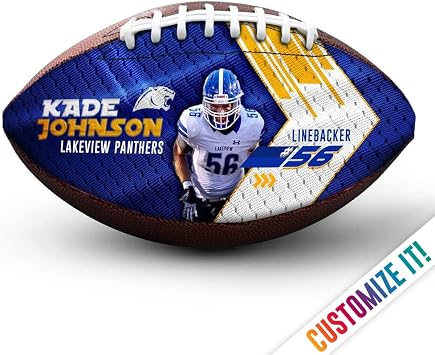 Make-A-Ball Custom Photo Football | Printed with Personalized Picture and Text | Great for Players, Senior Night, Coach Gifts, Team Gifts Football - Full Size