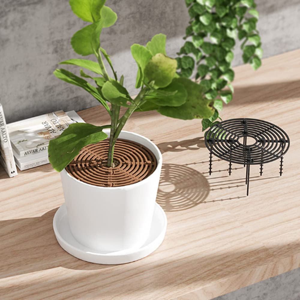 Lot de 2 Protection pour Pot de Fleurs, Pot de Fleurs en Grille pour Pot de Fleurs, Pot De Fleurs Grille, pour Bébé pour Protéger Les Enfants Et Animaux Domestiqu (Noir, Marron), M