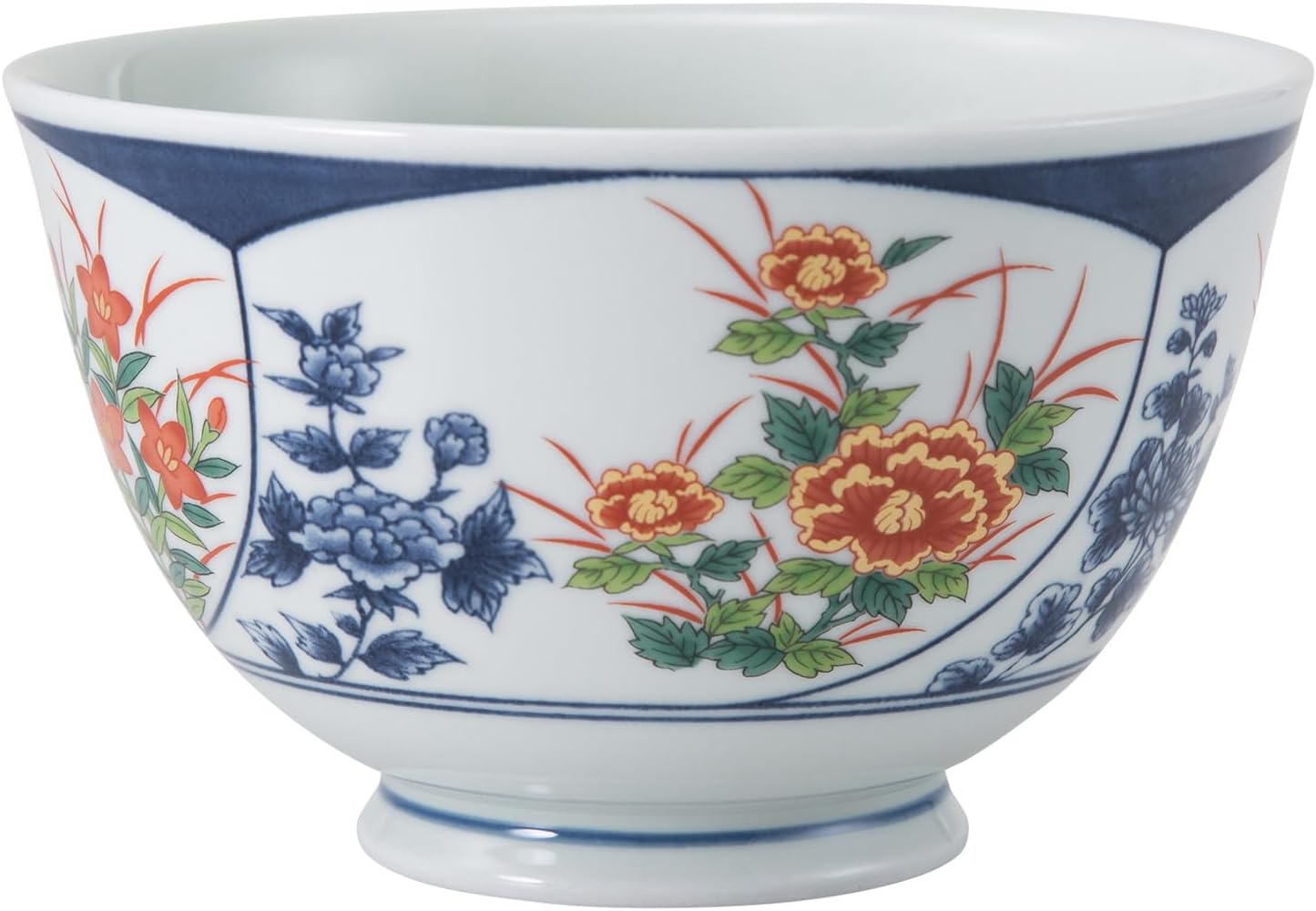 西海陶器(Saikaitoki) Hasamiyaki 30888 Rice Bowl Bowl Capacity: Approx. 20.6 fl oz (575 ml), Brocade Flower, Made in Japan, Microwave Safe, Dishwasher Safe