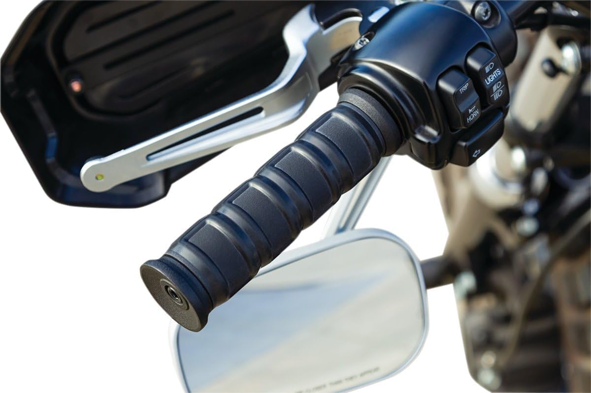 Kuryakyn 6672 Dillinger Handlebar Grips for Dual Cable Throttle Control: 1996-2019 Harley-Davidson Motorcycles, Silver, 1 Pair