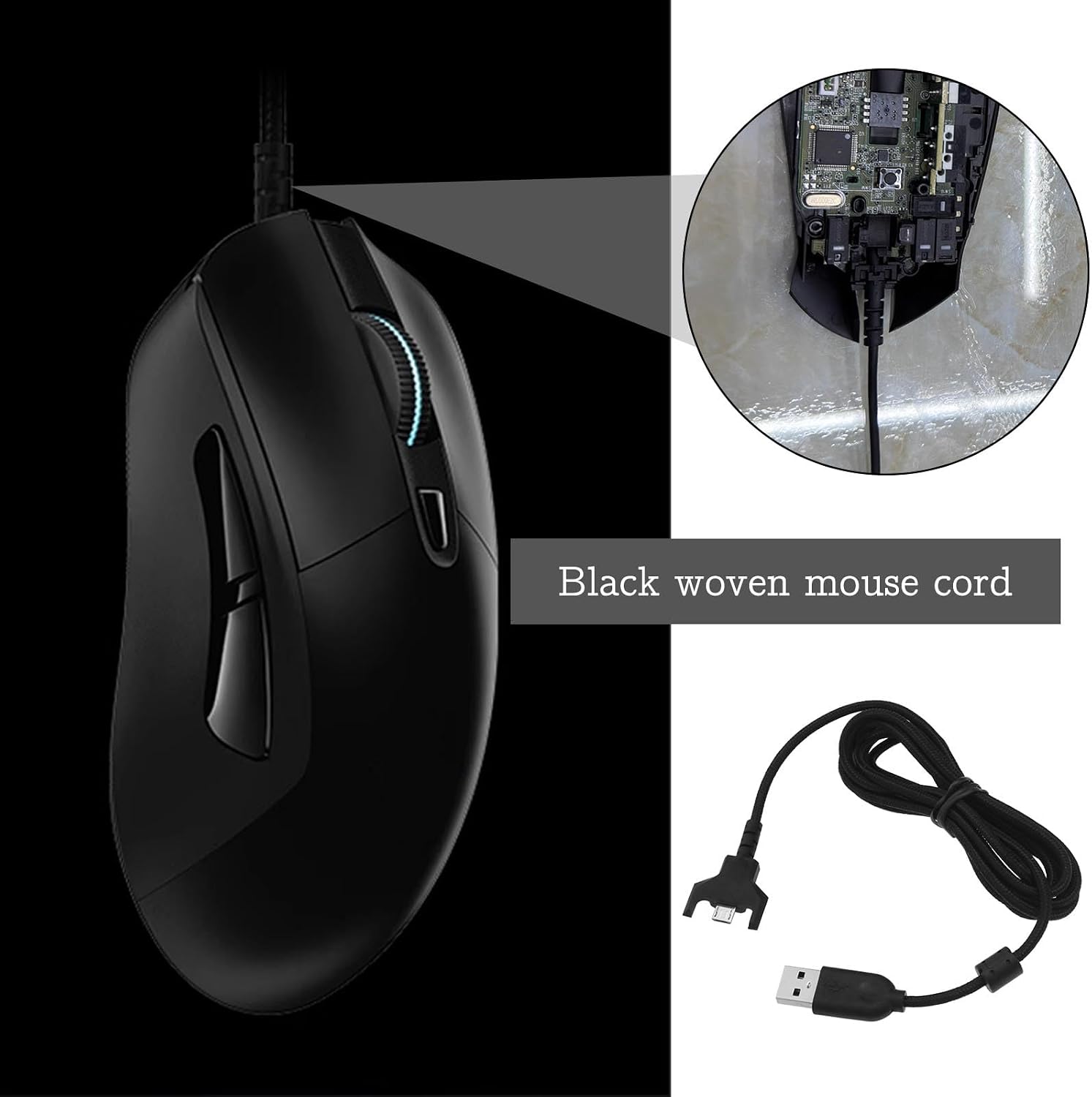 Create idea USB Charging Cable Compatible with Logitech G403 G900 G903 G703 G PRO Wireless Mouse and Keyboard Cable Length 1.8m Black Braided USB Mouse Cable image 2