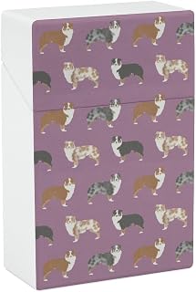 Australian Shepherd Dogs Cigarette Case Waterproof Cigarette Holder Box Portable Flip Open Cigarette Pack