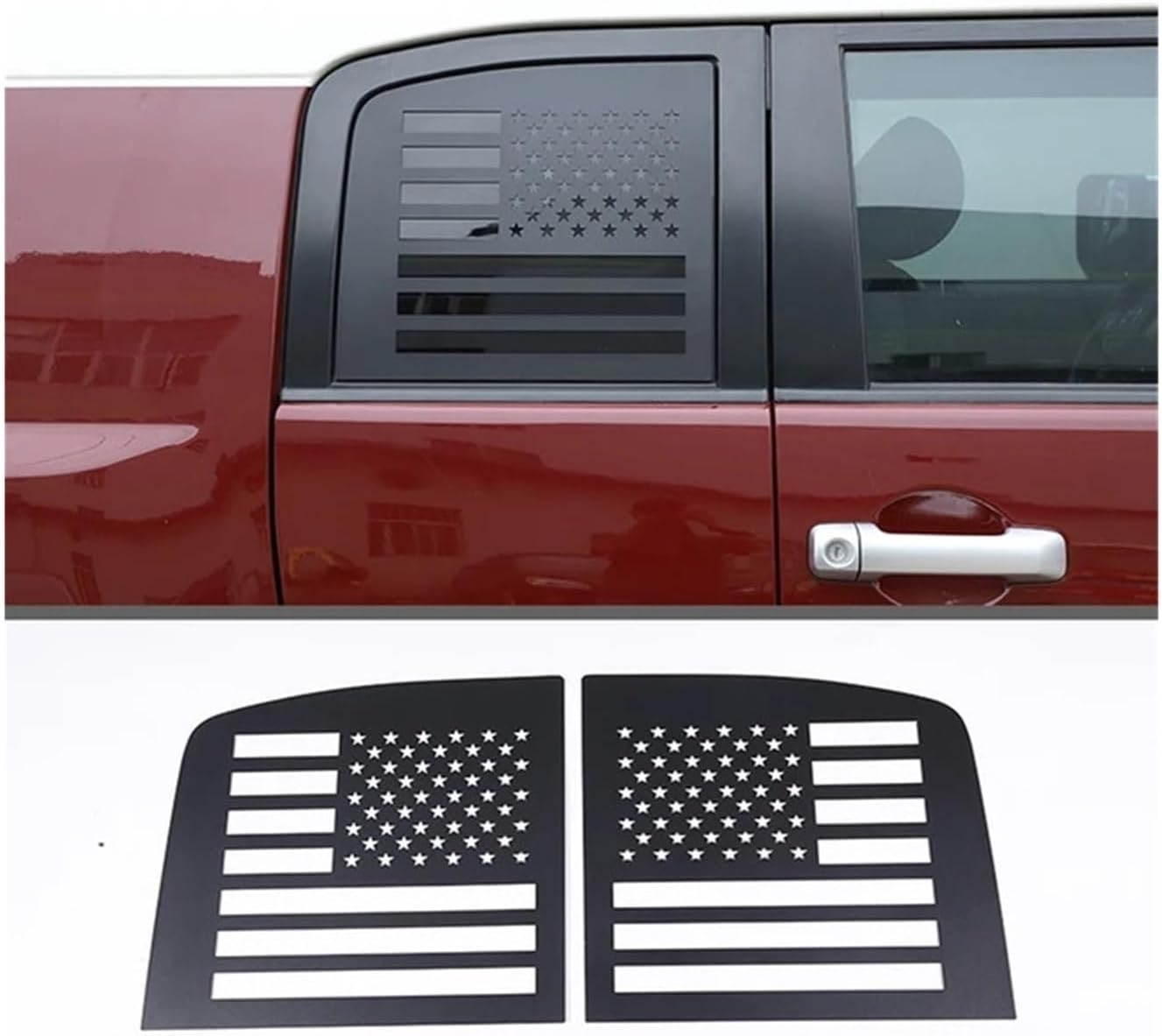 Compatible for Toyota FJ Cruiser 2007-2021 Car Rear Window Honeycomb Panel Glass Guard Plate Aluminum Alloy Black Exterior Trim Accessories(Style 2)