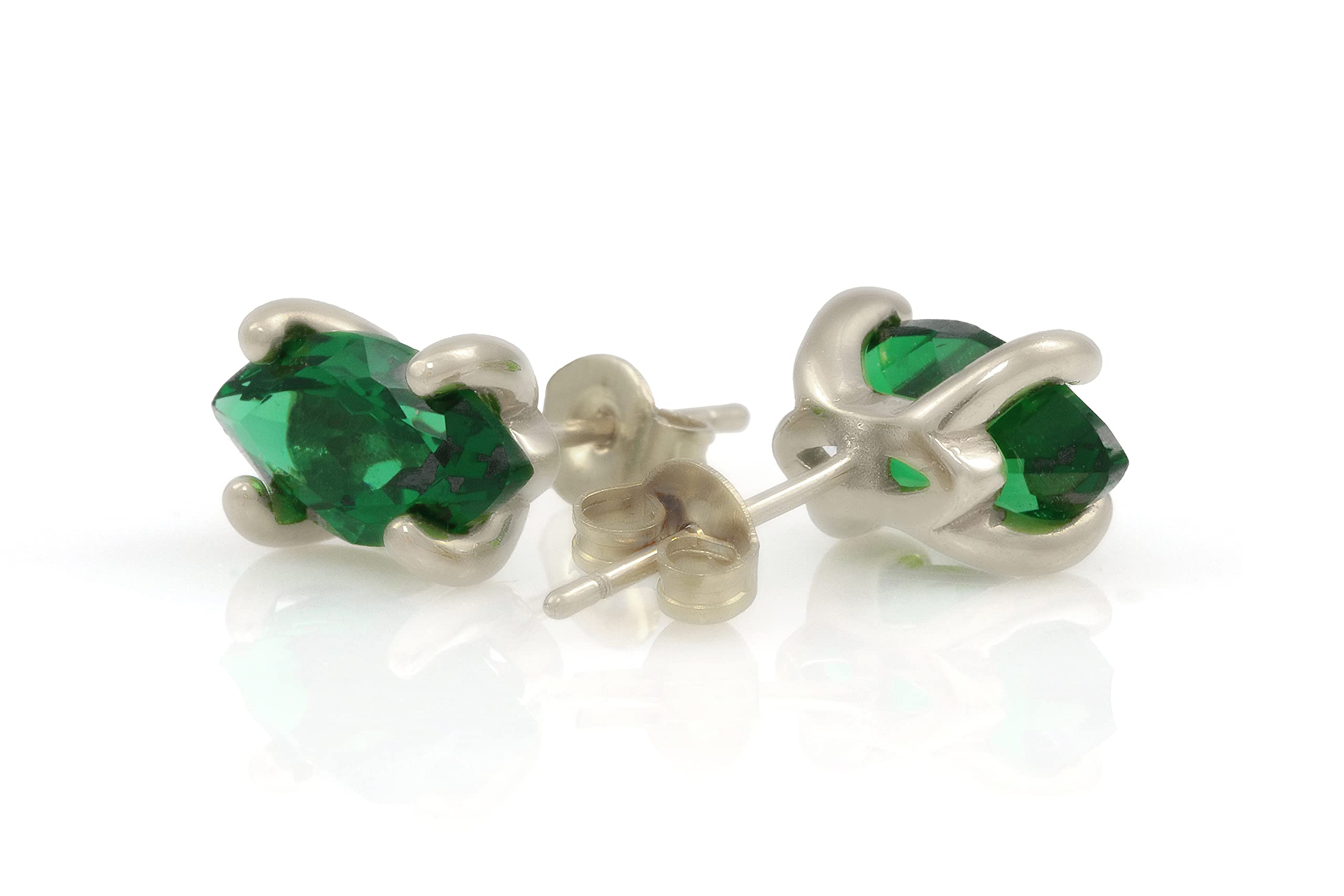 Orecchini Senza Tempo Verde Smeraldo - Delicati Orecchini Perno Verdi, Orecchini per Tutti i Giorni, Orecchini Sposa, Orecchini Delicati - Materiale Personalizzabile - Gioielli Fatti a Mano di Scatola
