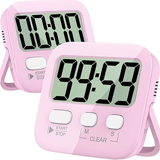 Antonki 2 Pack Digital Timer for Kids, Magnetic Countdown Kitchen Timers for Cooking, Egg, Classroom, Teacher, Exercise, Study, Oven - Battery Included