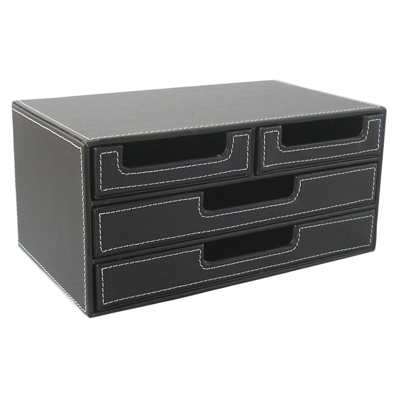 Schreibtisch Organizer mit 4 Schubladen, Aufbewahrungsbox für Schreibwaren, PU Leder, Schreibtisch Organizer, Rechnungssammlungshalter, Schreibtisch aus PU Leder