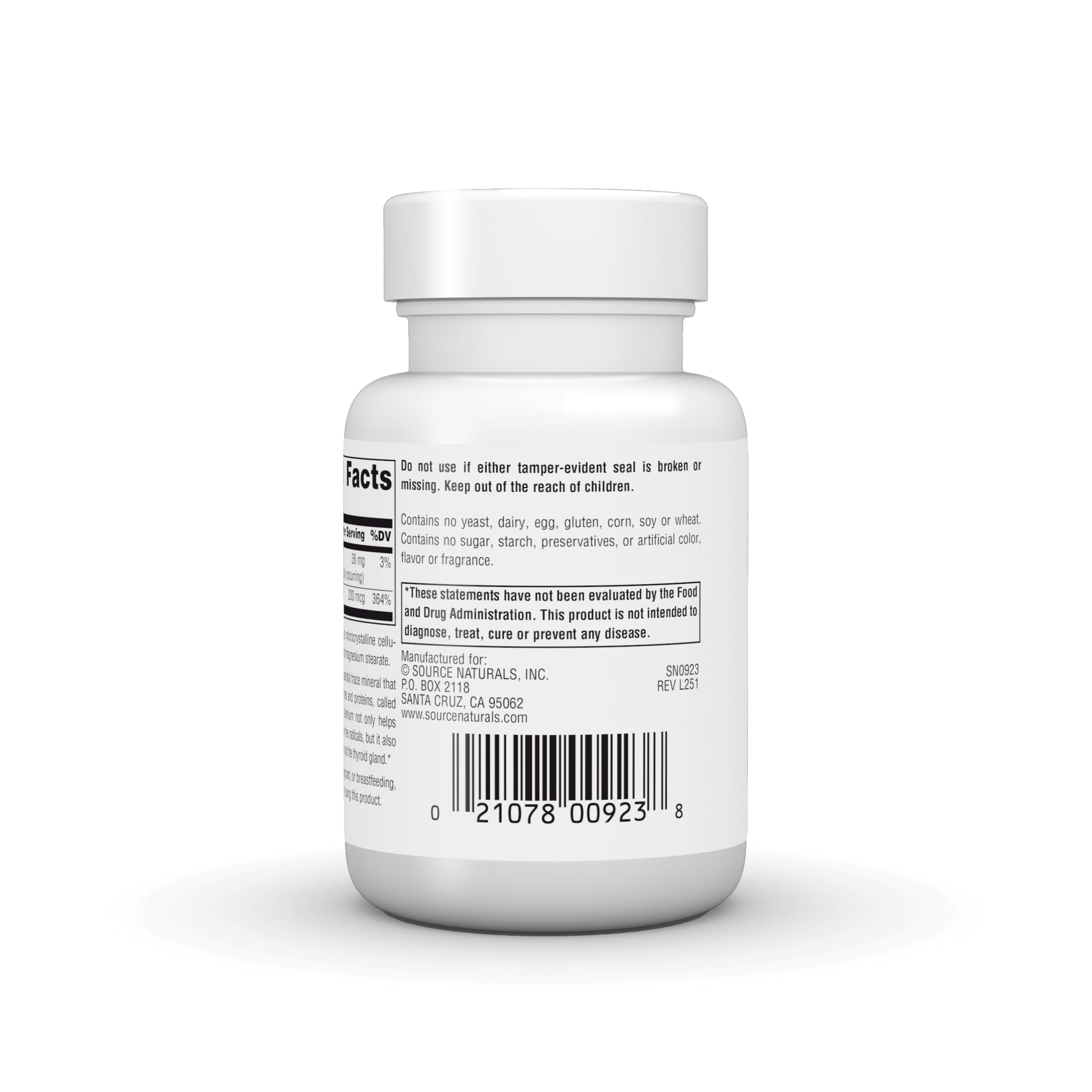Source Naturals Yeast Free Selenium, 200 mcg - 120 Vegan Tablets — Amazon image 4