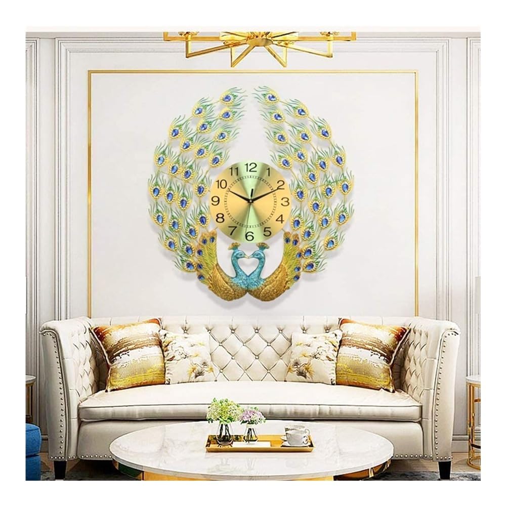 Orologio da parete 60 x 60 cm Pavo Real Mute quarzo creativo elettronico decorazione artistica e il soggiorno casa
