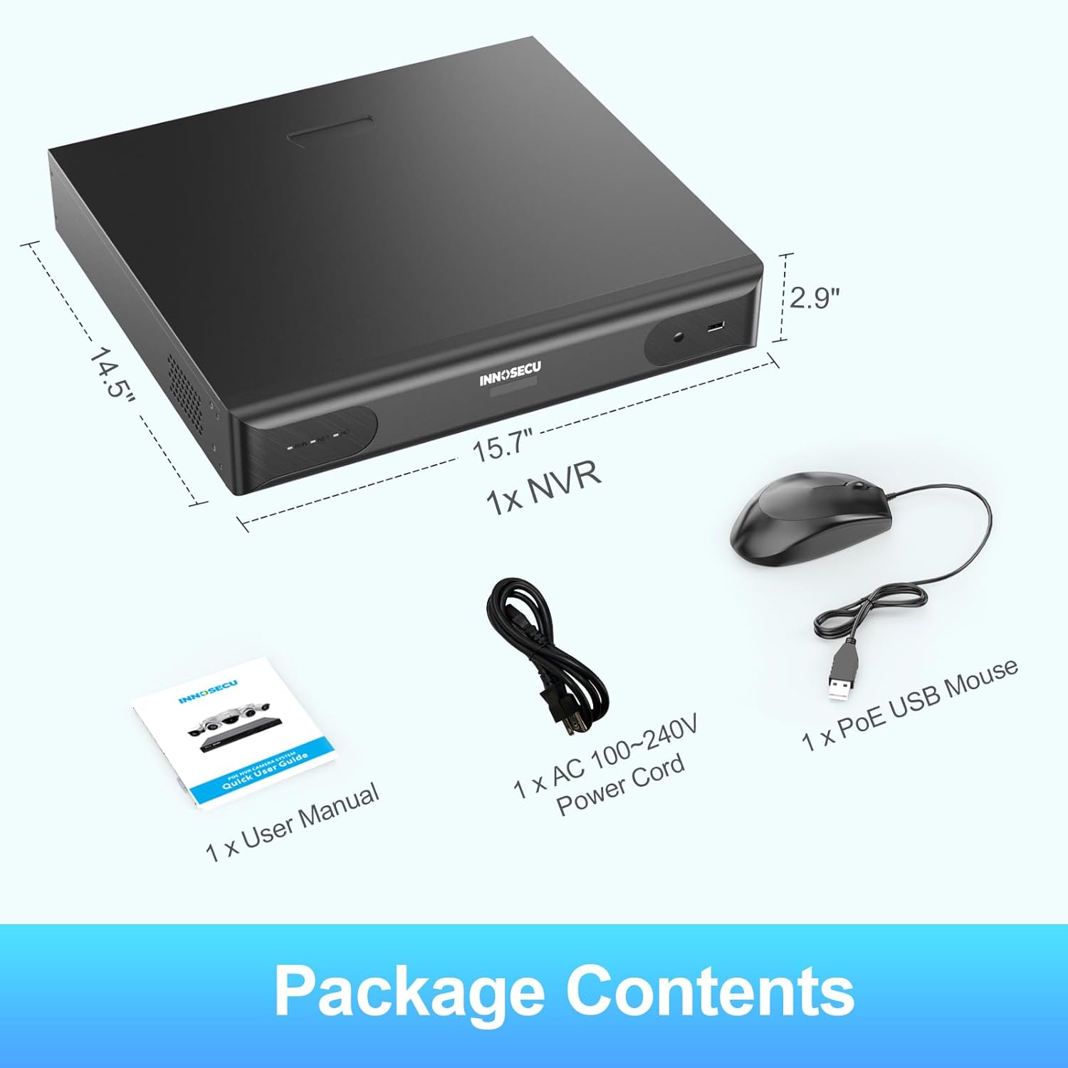 12MP 32 Channel 16-Port PoE AI NVR, Surveillance Video Recorder Works with 12MP/8MP/6MP/5MP/4MP PoE IP Cameras, Face Detection, Human/Vehicle Detection, 4-SATA up to 40TB(No HDD) IN432P16